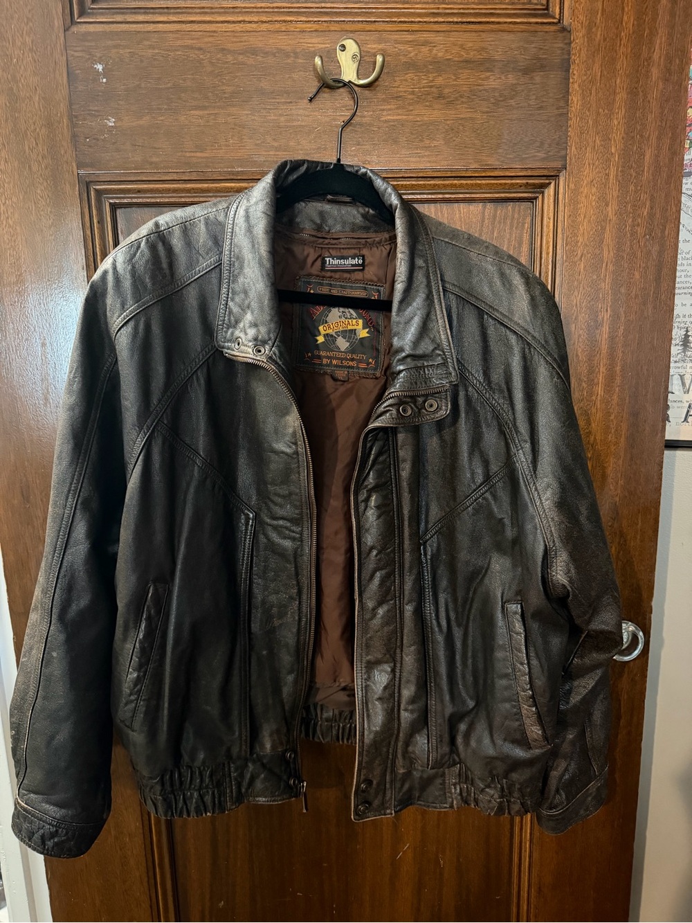 Vintage Wilson’s adventure bound leather bomber jacket XL